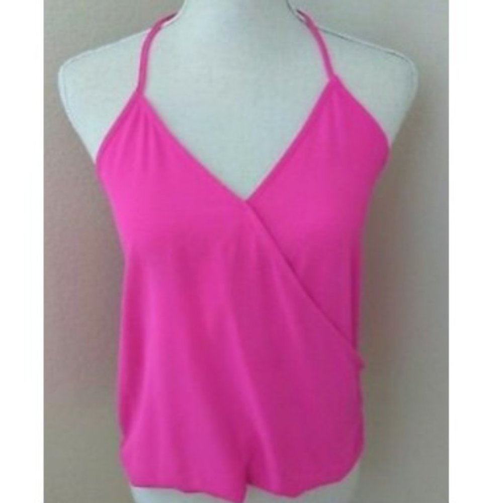 Sophie Rue Hot Pink Surplice Hater Top M